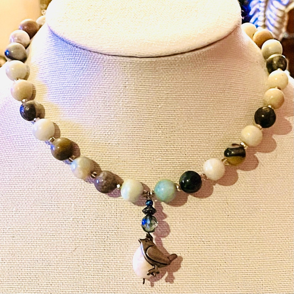 NWOT Handmade one of a kind Birds Egg Choker made by Eternal Findings REAL GEMS